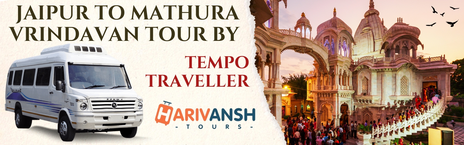 Jaipur to Mathura Vrindavan Tour by Tempo Traveller 