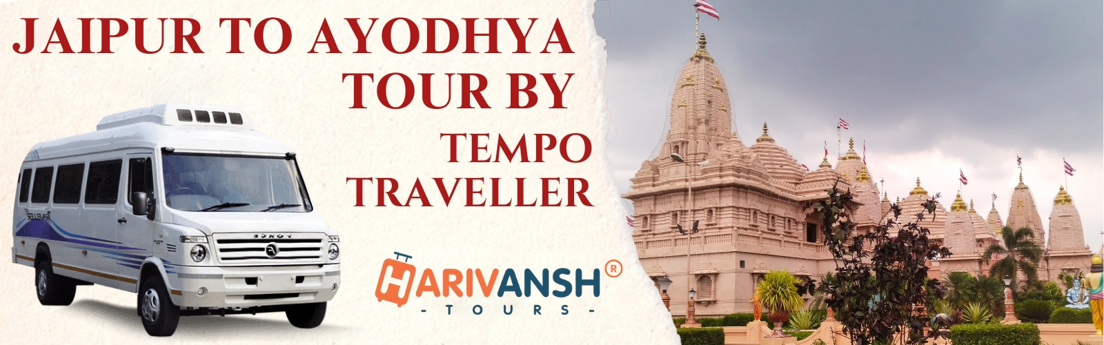 Jaipur to Ayodhya Tempo Traveller Rental Service 
